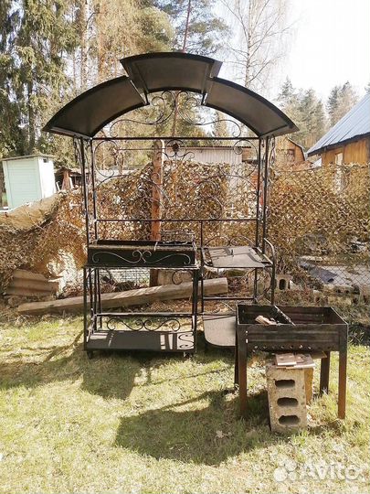 Мангальная зона с крышей