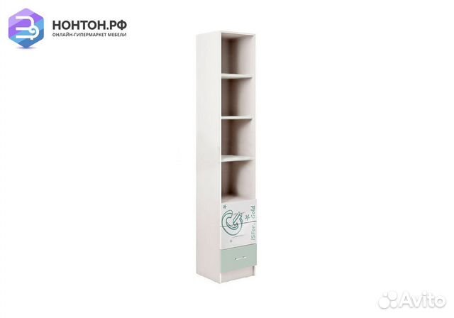 Стеллаж Вега Алфавит белый / мятный