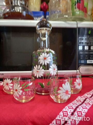 Графин ссср,редкий,ручная роспись- Ромашки