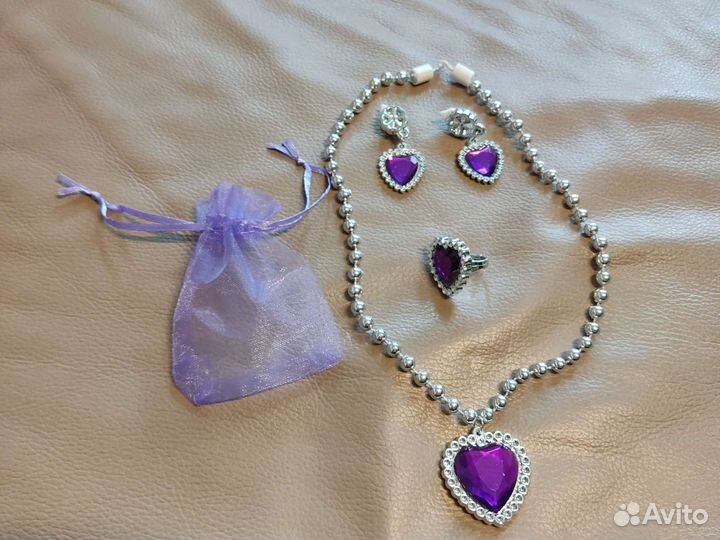 Детские украшения (Кулон Софии+перстень+клипсы)