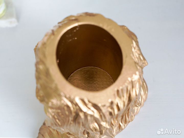 Кашпо золотой Эйнштейн 20х21 см