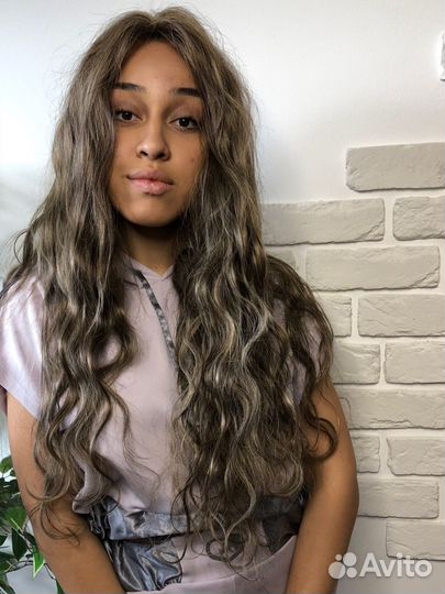 Афрокудри, прямые волосы на каркас