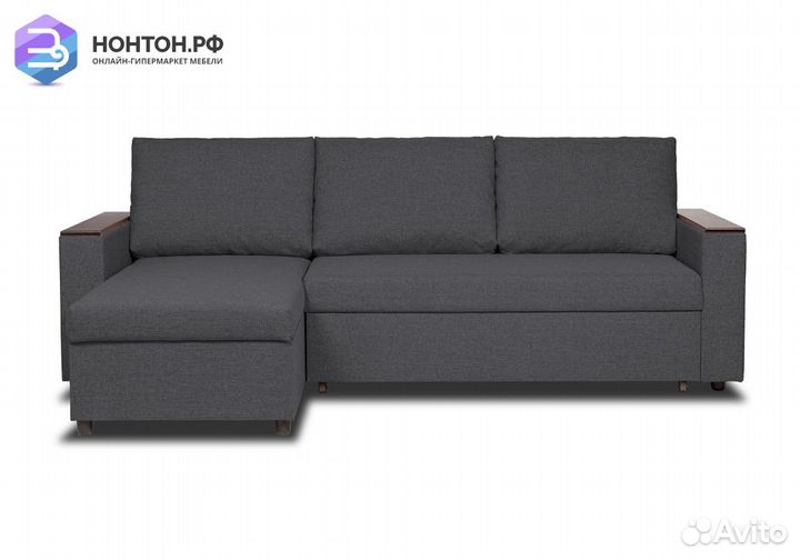 Диван угловой дельфин Тайлер темно-серый