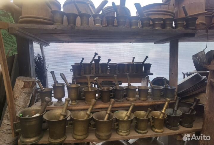 Ступка латунная бронза ступка чугунная старинная