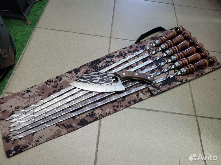 Шампуры в чехле с ножом