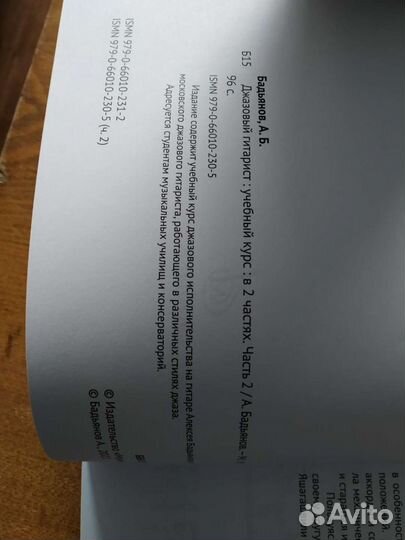 Бадьянов А. Джазовый гитарист. 2 выпуск