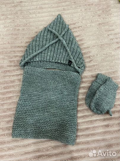 Шапка и снуд для мальчика демисезонная