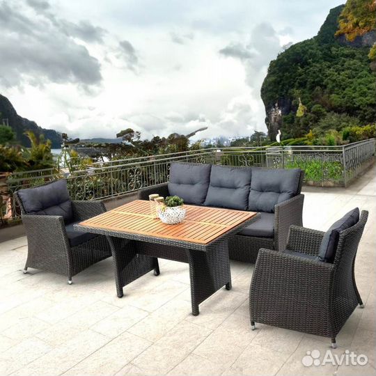 Комплект плетеной мебели AFM-308G Brown-Grey. Рота