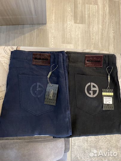 Льняные брюки giorgio armani р.56