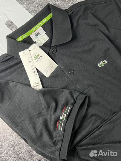 Поло Lacoste чёрное р.48,50,52,54,56