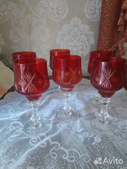 Фужеры цветной хрусталь