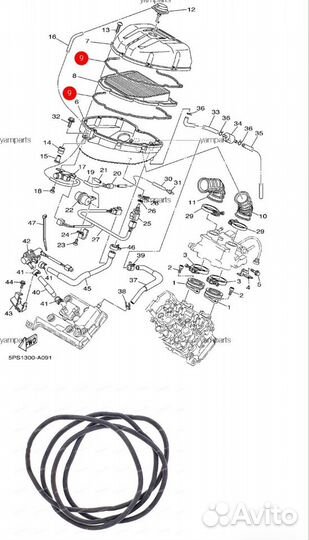 Оригинальная прокладка корпуса фильтра Yamaha TDM