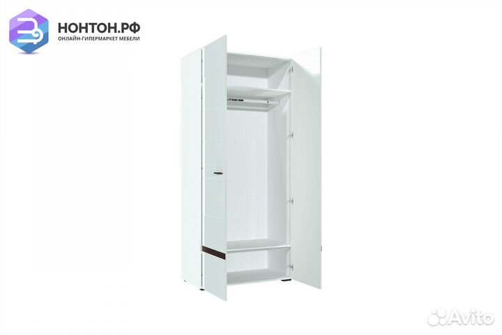 Шкаф двухстворчатый Соло белый / венге