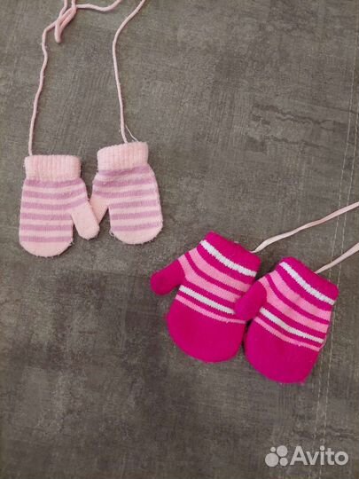 Варежки краги на 1 год для девочки