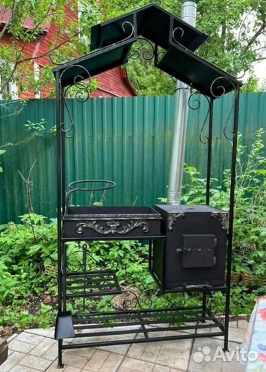 Мангал с крышей для дачи, дома
