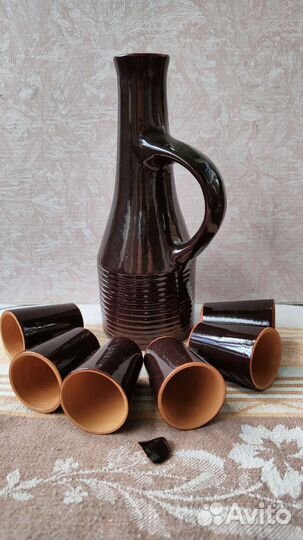 Керамика СССР: кувшины, пепельница, стопки