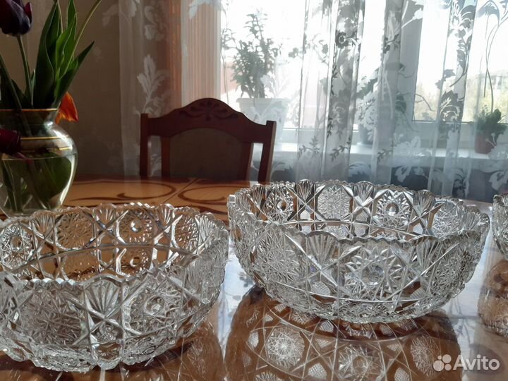 Хрустальная ваза салатница