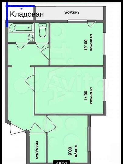 2-к. квартира, 53,2 м², 5/9 эт.