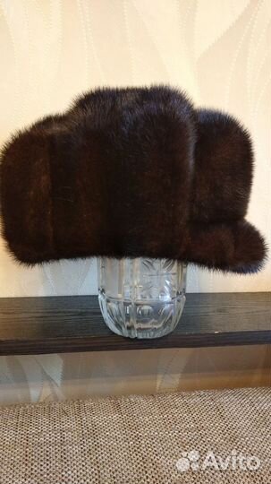 Норковая шапка мужская с козырьком 59 размер