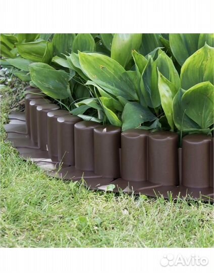 Бордюр садовый, коричневый пластик