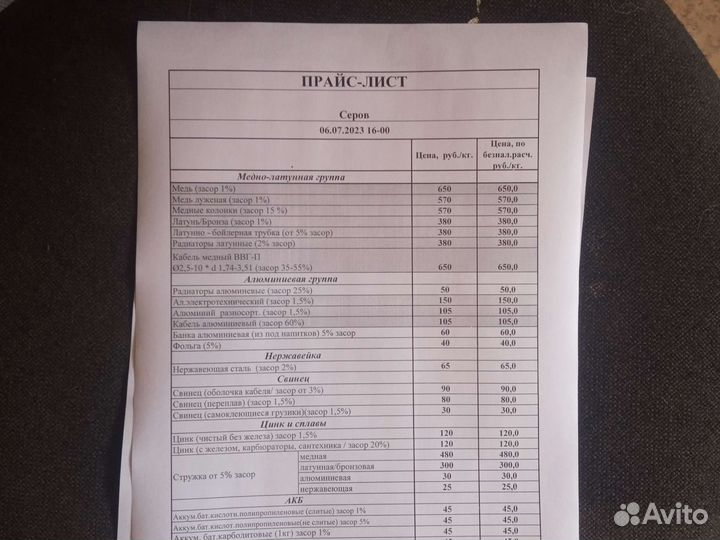 Прием металла