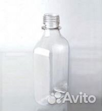 Флакон 250 мл, пэт плоский прозрачный, без крышки