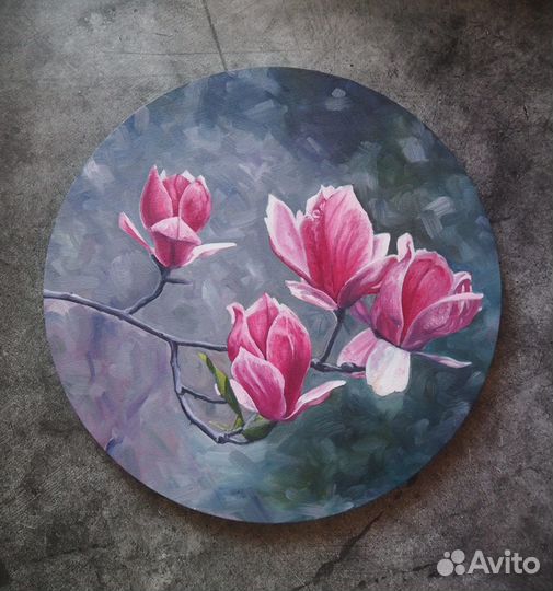 Магнолии цветы картина маслом