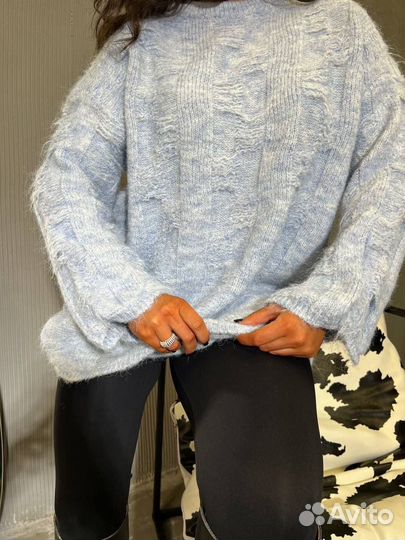 Свитер удлиненный женский оверсайз