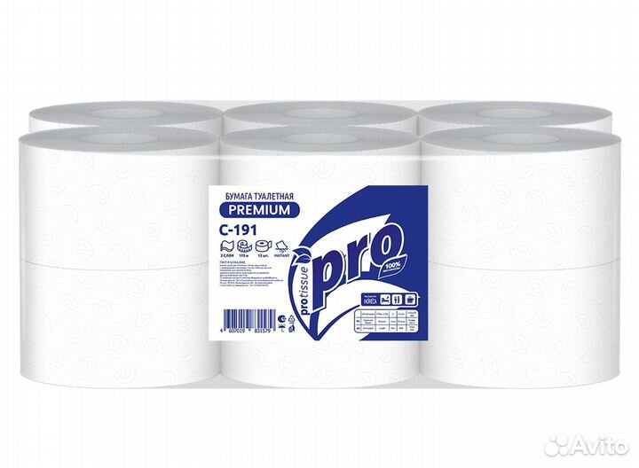 Двухслойная туалетная бумага Focus, Tork T2 170м