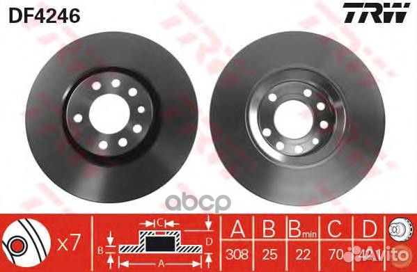 Тормозной диск DF4246 TRW
