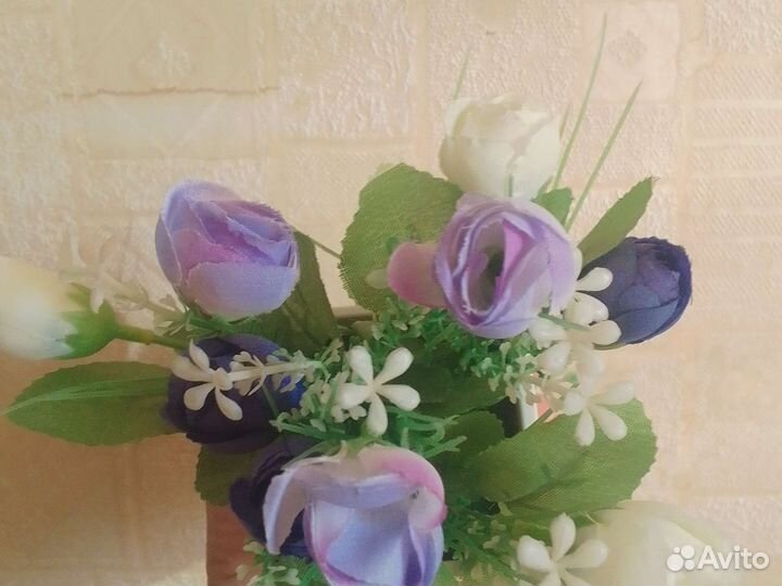 Искусственные цветы в горшках бу