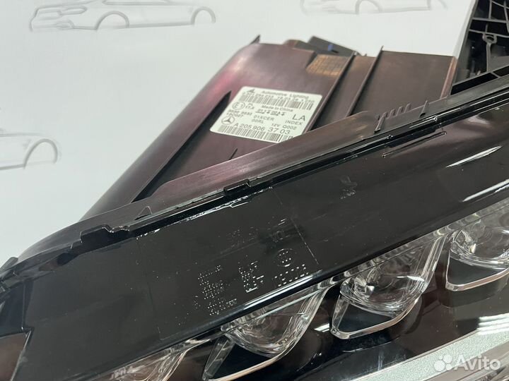 Левая передняя оптика Mercedes W205 дорестайлинг