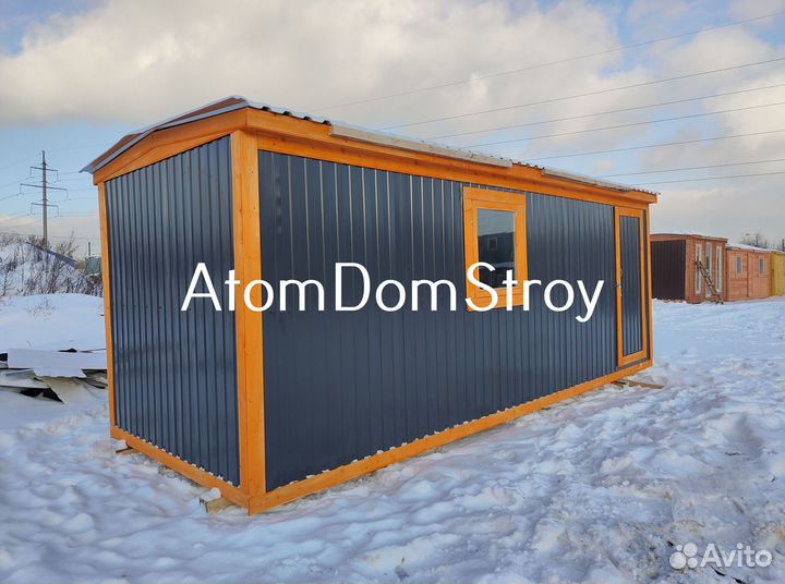 Вагончик бытовка строительная с установкой