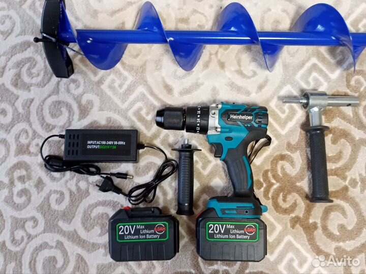 Шуруповерт Ледобур Heinhelper 2 акб 6А+Тонар 150мм
