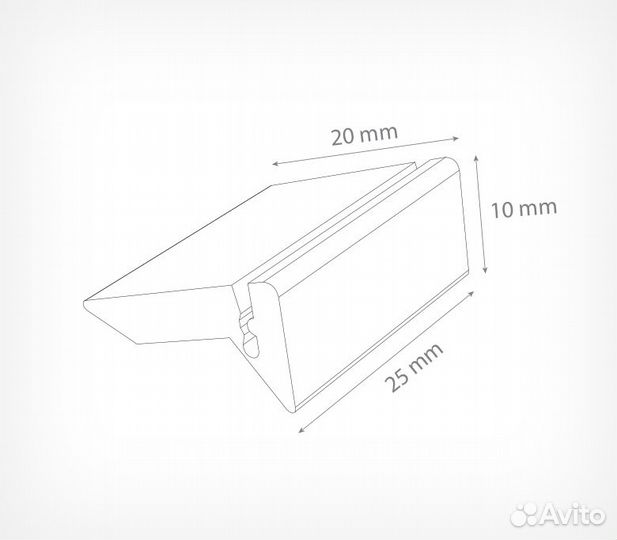 Держатель ценникаprism,ширина25мм,угол75*,прозрач