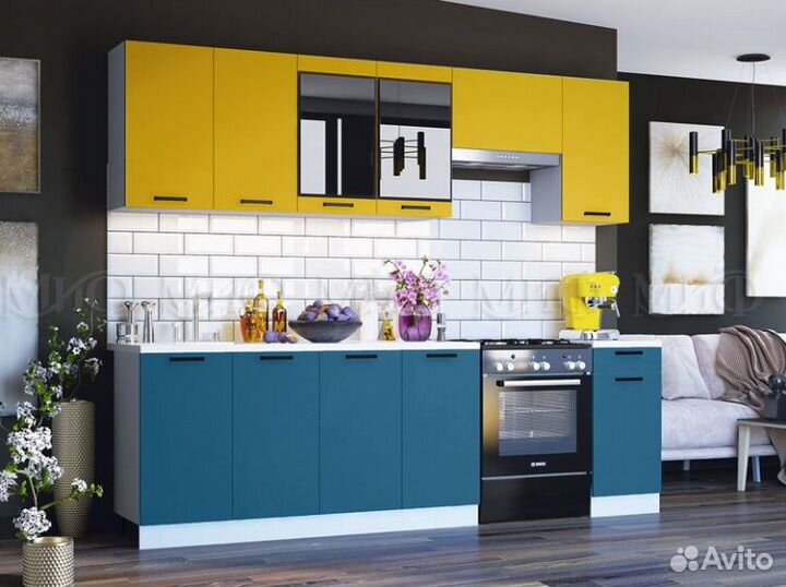 Кухня Техно 2м горчица софт