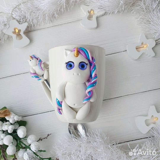 Кружка с единорогом. Ручная работа