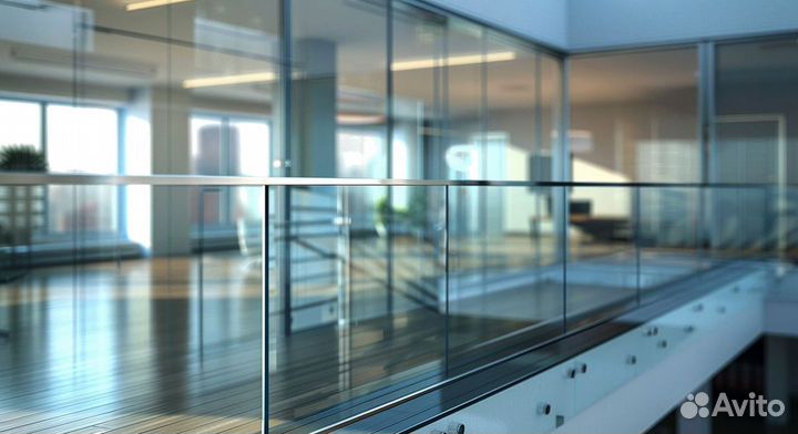 Стеклянные перила для лестницы. Под ключ