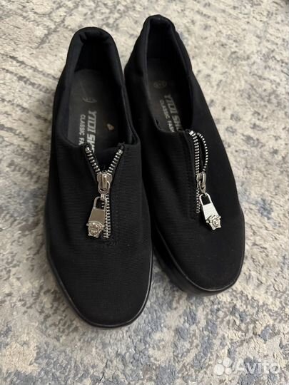 Лоферы женские тканевые