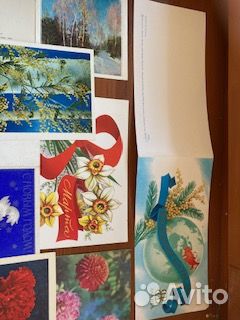 Комплект чистые поздравительные открытки СССР