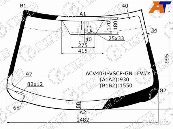 Стекло лобовое toyota camry europe/russia