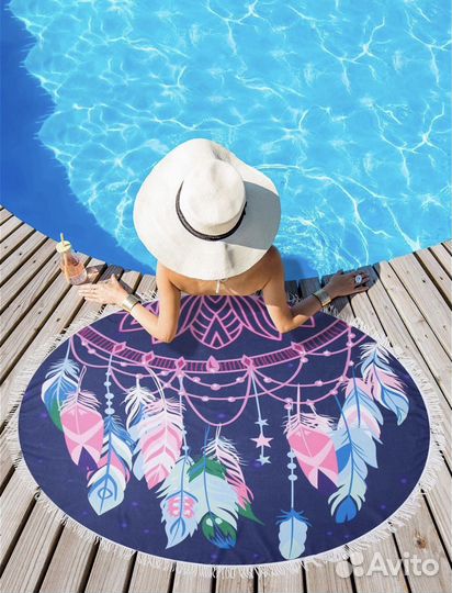Полотенца плед пляжные круглые новые
