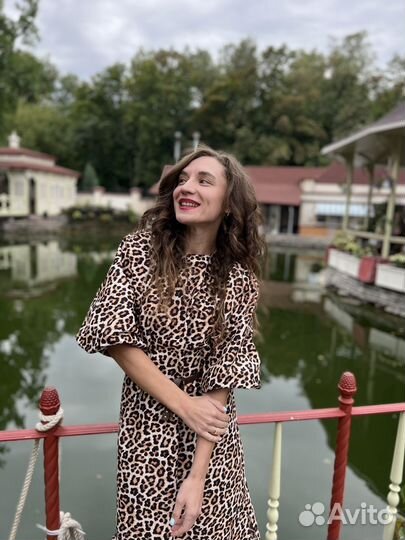 Hm premium платье леопард