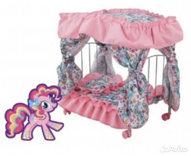 Большая металлическая кроватка для кукол