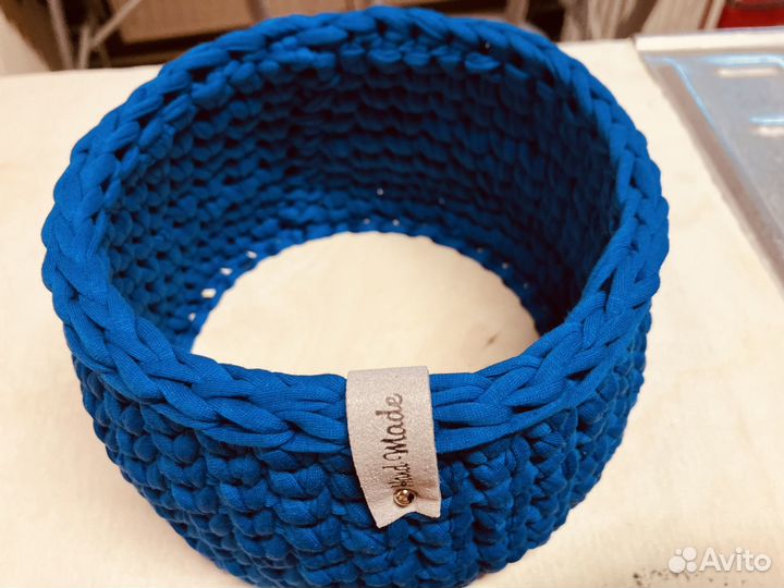 Корзина вязанная для вещей и различных мелочей