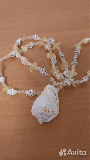 Морские ракушки раковины, 22 см, ожерелье