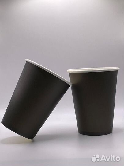 Стаканы черные 350 мл одннослойные