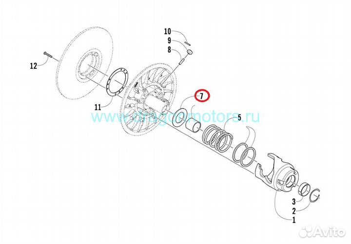 Уплотнение ведомого вариатора Arctic Cat 0648-453