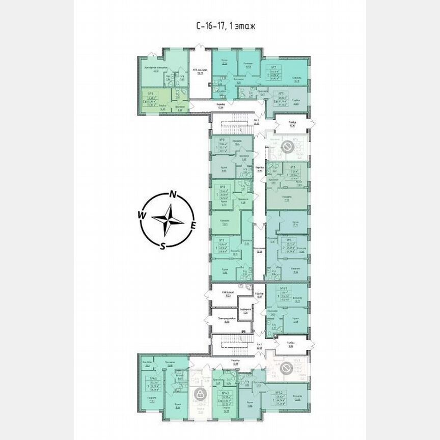 1-к. квартира, 39,5 м², 1/4 эт.