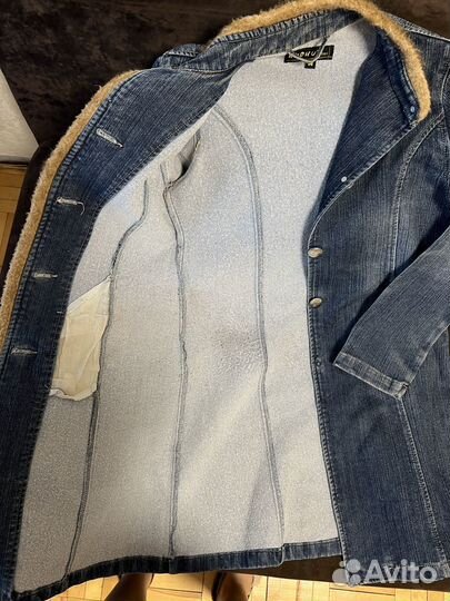 Джинсовый плащ винтаж